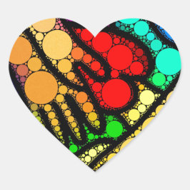 Kleurrijke Abstracte moderne kunst Hart Sticker