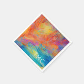 Kleurrijke Abstracte Moderne Kunst Monogram Initia Servet (Hoek)