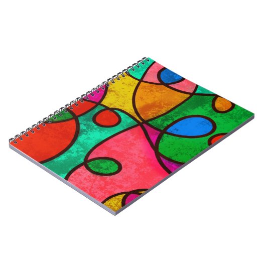 Kleurrijke Abstracte moderne kunst Notitieboek (Linkerzijde)