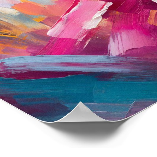 Kleurrijke Abstracte moderne kunst Poster (Hoek)