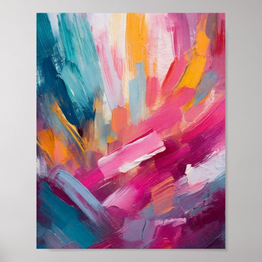 Kleurrijke Abstracte moderne kunst Poster (Voorkant)