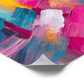 Kleurrijke Abstracte moderne kunst Poster (Hoek)