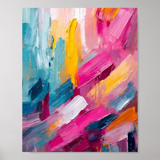 Kleurrijke Abstracte moderne kunst Poster (Voorkant)