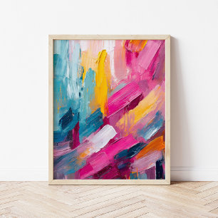 Kleurrijke Abstracte moderne kunst Poster
