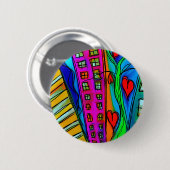 Kleurrijke Abstracte moderne kunst Ronde Button 5,7 Cm (Voorkant /achterkant)
