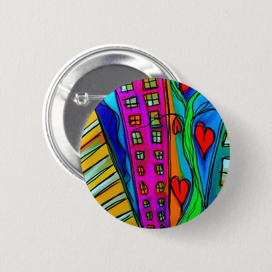 Kleurrijke Abstracte moderne kunst Ronde Button 5,7 Cm (Voorkant /achterkant)