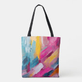 Kleurrijke Abstracte moderne kunst Tote Bag (Achterkant)