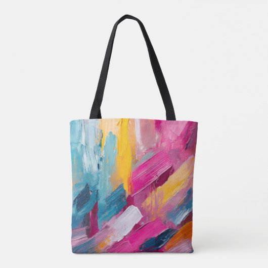 Kleurrijke Abstracte moderne kunst Tote Bag (Achterkant)