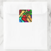 Kleurrijke Abstracte moderne kunst Vierkante Sticker (Tas)