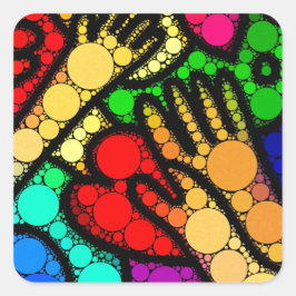 Kleurrijke Abstracte moderne kunst Vierkante Sticker