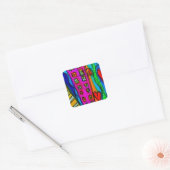 Kleurrijke Abstracte moderne kunst Vierkante Sticker (Envelop)