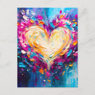 Kleurrijke Abstracte Moderne Liefdeshart Aankondigingskaart