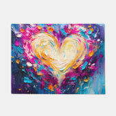 Kleurrijke Abstracte Moderne Liefdeshart Deurmat (Voorkant)