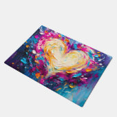 Kleurrijke Abstracte Moderne Liefdeshart Deurmat (Schuin)