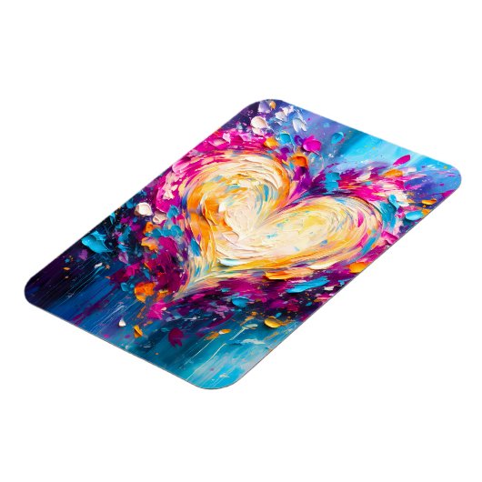 Kleurrijke Abstracte Moderne Liefdeshart Magneet (Linkerzijde)