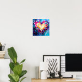 Kleurrijke Abstracte Moderne Liefdeshart Poster (Thuiskantoor)