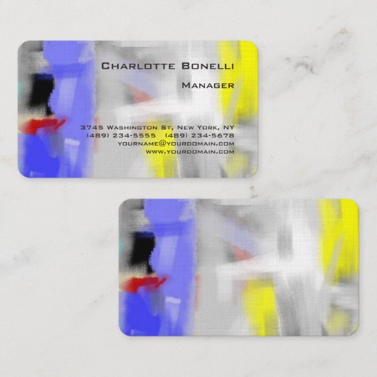 Kleurrijke Abstracte, moderne, minimalistische bov Visitekaartje (Voorkant / Achterkant)