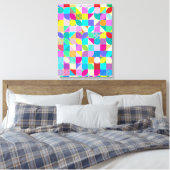Kleurrijke abstracte moderne vormgeving canvas afd afdruk (Insitu (Slaapkamer))