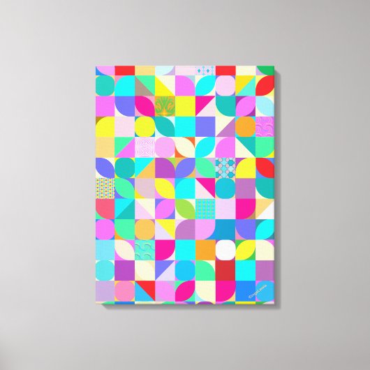 Kleurrijke abstracte moderne vormgeving canvas afd afdruk (Voorkant)
