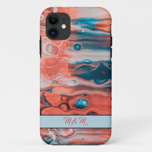 Kleurrijke abstracte monogram schilderkokers. Case-Mate iPhone case
