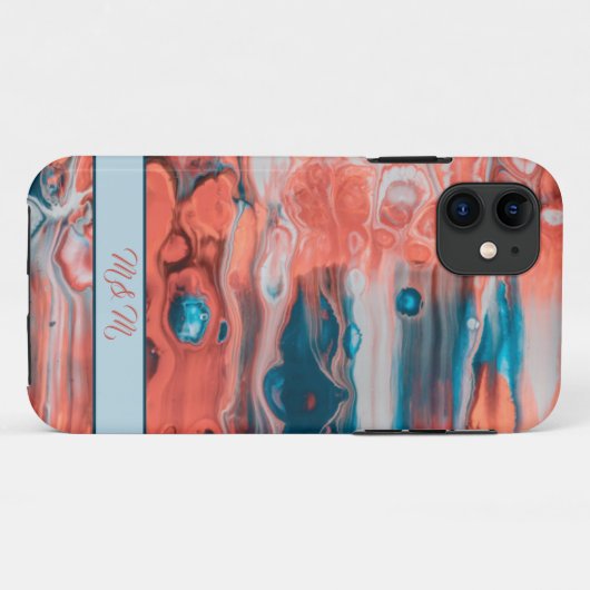 Kleurrijke abstracte monogram schilderkokers. Case-Mate iPhone case (Achterkant (horizontaal))