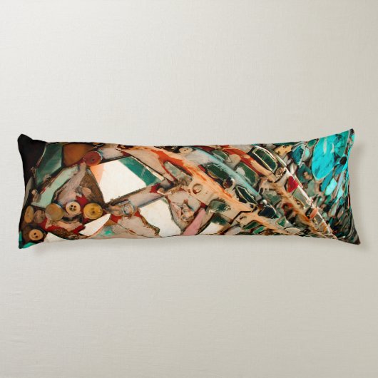 Kleurrijke Abstracte mozaïek Lichaamskussen (Achterkant)