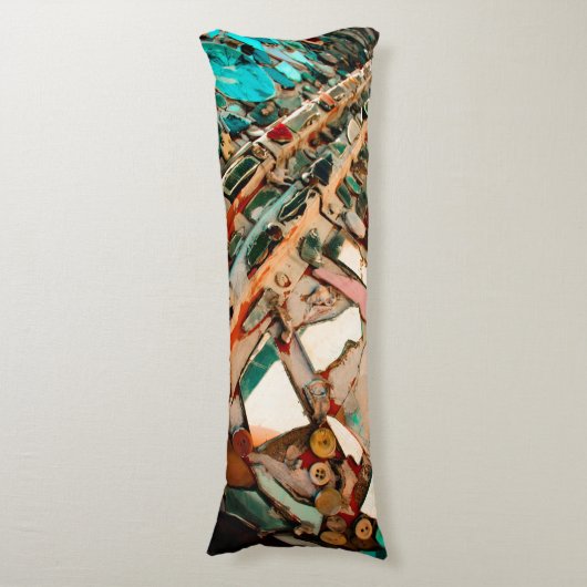 Kleurrijke Abstracte mozaïek Lichaamskussen (Voorkant Verticaal)