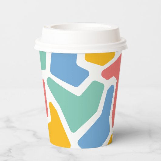 Kleurrijke Abstracte mozaïek Papieren Bekers (Achterkant)