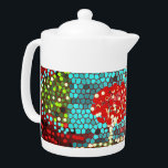 Kleurrijke Abstracte mozaïek Theepot<br><div class="desc">Transcendent is een ontwerp gebaseerd op een idee om een idyllische en surrealistische,  magische locatie te creëer waar alles fantastisch is en al je problemen smelten als de zon.</div>