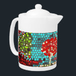 Kleurrijke Abstracte mozaïek Theepot<br><div class="desc">Transcendent is een ontwerp gebaseerd op een idee om een idyllische en surrealistische,  magische locatie te creëer waar alles fantastisch is en al je problemen smelten als de zon.</div>
