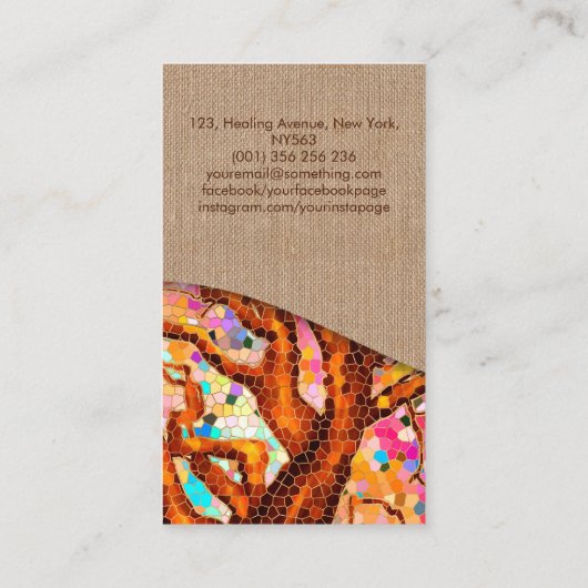 Kleurrijke Abstracte mozaïekboom Visitekaartje (Achterkant)