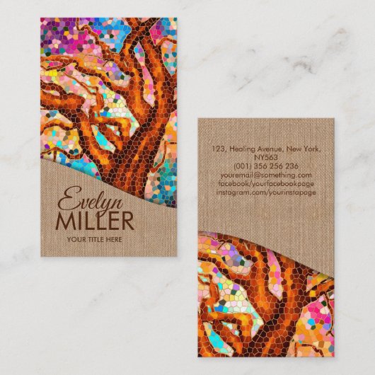 Kleurrijke Abstracte mozaïekboom Visitekaartje