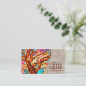 Kleurrijke Abstracte mozaïekboom Visitekaartje (Staand voorkant)