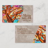 Kleurrijke Abstracte mozaïekboom Visitekaartje (Voorkant / Achterkant)