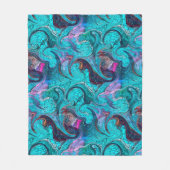 Kleurrijke Abstracte mozaïekzeemeermin of drakensc Fleece Deken (Voorkant)