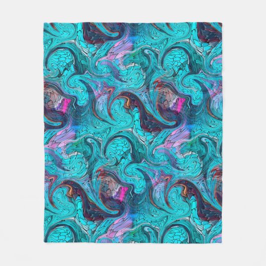 Kleurrijke Abstracte mozaïekzeemeermin of drakensc Fleece Deken (Voorkant)