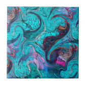 Kleurrijke Abstracte mozaïekzeemeermin of drakensc Tegeltje (Voorkant)