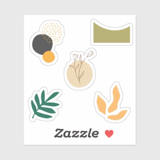 Kleurrijke abstracte Natuurlijke kleuren Scrapbook Sticker (Vel)