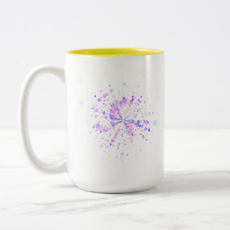 Kleurrijke Abstracte Neon Spat Tweekleurige Koffiemok