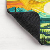 Kleurrijke Abstracte noorderlicht illustratie Muismat (Hoek)