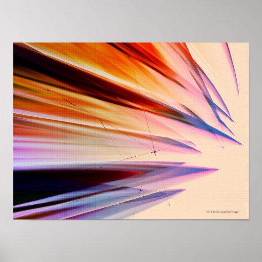 Kleurrijke abstracte objecten tegen wit poster (Voorkant)