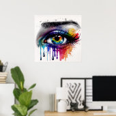 Kleurrijke Abstracte ogen Poster (Thuiskantoor)