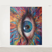 Kleurrijke abstracte ogen wandkleed (Voorkant)