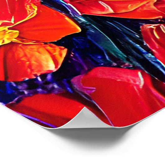 Kleurrijke Abstracte olie Schilderen van lentevloe Poster (Hoek)