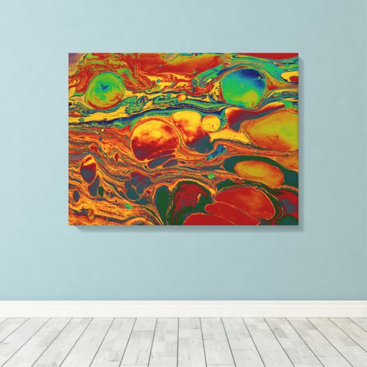 Kleurrijke Abstracte olieverf Pattern Art Canvas Afdruk (Insitu (Houten vloer))