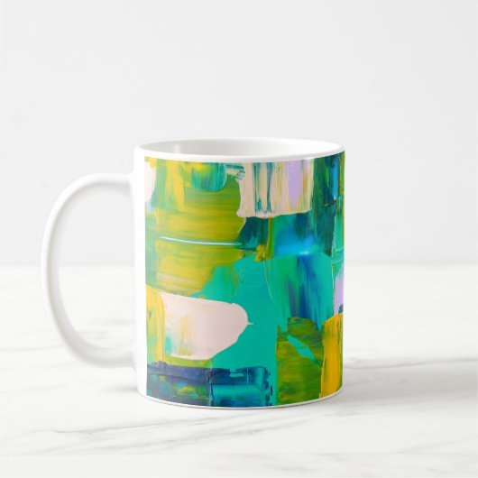 Kleurrijke Abstracte Olieverf VI Mok (Links)