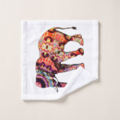 Kleurrijke abstracte olifant bad handdoek (Wasdoekje)