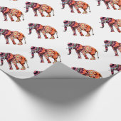 Kleurrijke abstracte olifant cadeaupapier (Hoek)