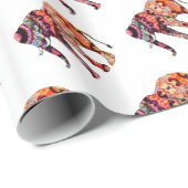 Kleurrijke abstracte olifant cadeaupapier (Rol Hoek)