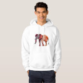 Kleurrijke abstracte olifant hoodie (Voorkant volledig)